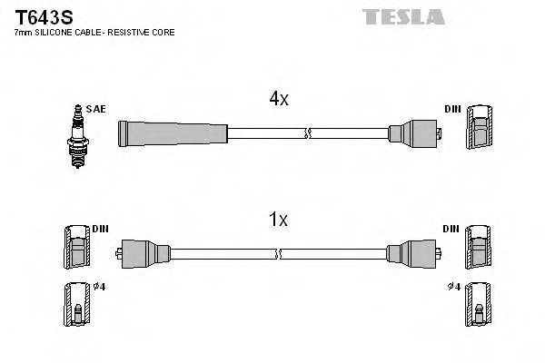 TESLA T643S Ignition Cable Kit